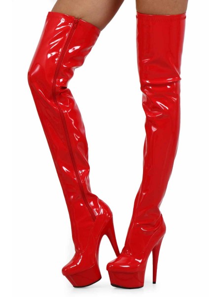 Sexy stivali rossi con cerniera laterale ALTRI BRAND in vendita su intimo.uno