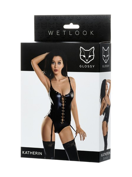 Sexy body wetlook con stringhe reggicalze Katherin Softland in vendita su intimo.uno