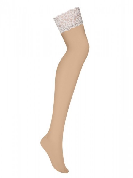 Sexy calze da reggicalze nude con balza bianca Obsessive Lilyanne Obsessive Lingerie in vendita su intimo.uno