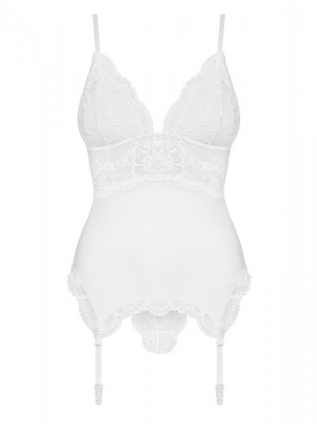 Sexy corsetto bianco con perizoma Obsessive 810 Obsessive Lingerie in vendita su intimo.uno