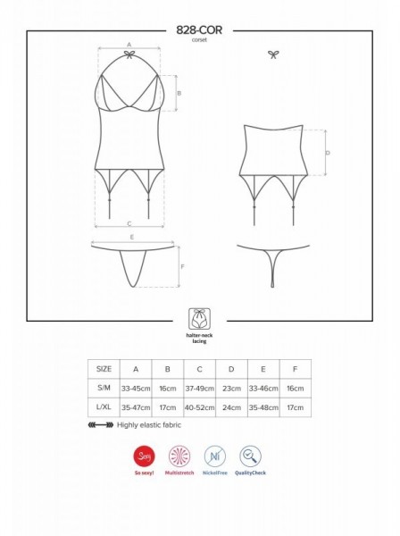 Sexy corsetto con perizoma Obsessive 828 Obsessive Lingerie in vendita su intimo.uno