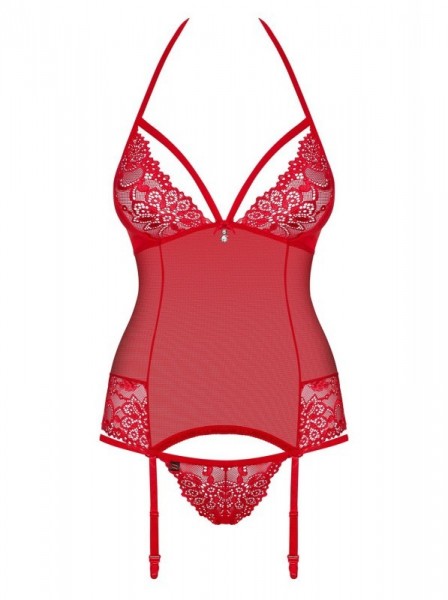 Sexy corsetto rosso con perizoma Obsessive 838 Obsessive Lingerie in vendita su intimo.uno