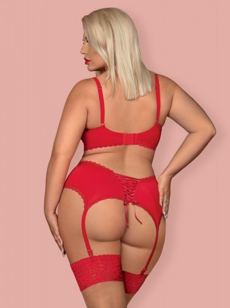 Sexy completino rosso con reggicalze Obsessive Jolierose Obsessive Lingerie in vendita su intimo.uno